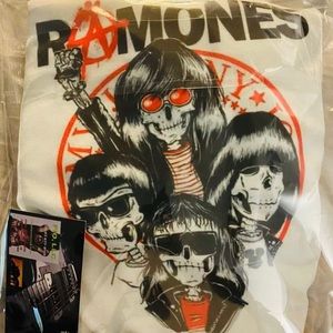 Ramones Anarchy White Jerzees T-Shirt Brand New